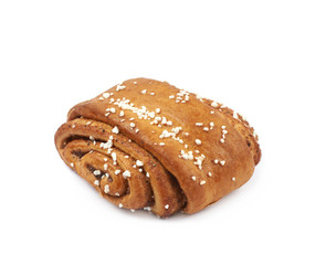 Poster - Cinnamon roll pastry bun isolated