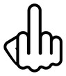 Piktogramm Hand mit ausgestrecktem Mittelfinger
