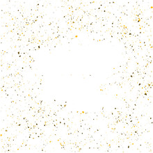 Golden Glitter Shine Texture On A White Background. Golden Explosion Of Confetti. Golden Abstract Particles On A Light Background. Isolated Holiday Design Elements. Vector Illustration.