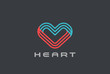 Heart Logo abstract design Linear Valentines day of Love Wedding