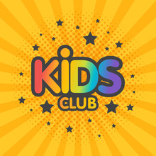 Kids Club Letter Sign Poster Vector Illustration