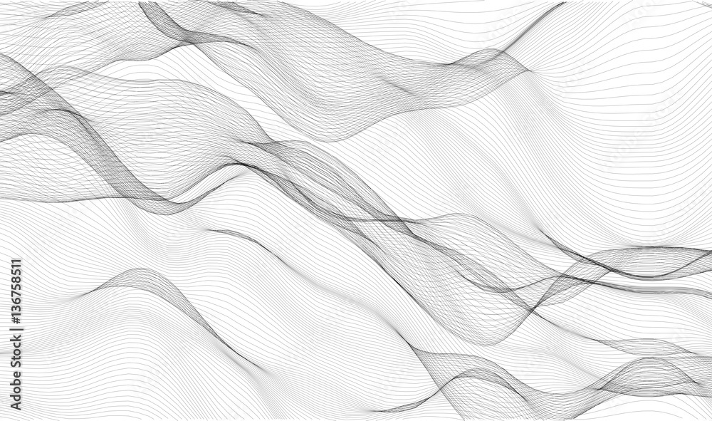 Abstract waves - - vector illustration  - obrazy, fototapety, plakaty 