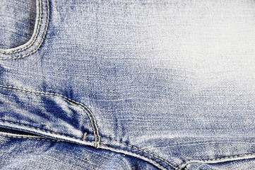 Wall Mural - close up on blue denim jeans texture