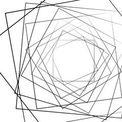 Leinwandbilder - Distorted random radiating lines abstract monochrome pattern