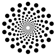 Poster - Dotted circular shape, element. Abstract motif with circles