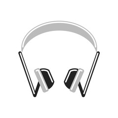 Isolated headphones on white background. Headphone and earphone. Audio equipment.