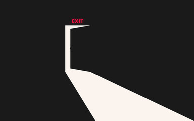 exit. opening door