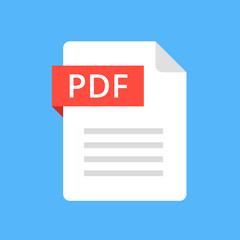 Aufkleber - PDF file icon. Flat design graphic illustration. Vector PDF icon