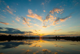 Fototapeta Niebo - sunset over lake