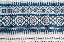 White-blue Winter Sweater With A Beautiful Pattern