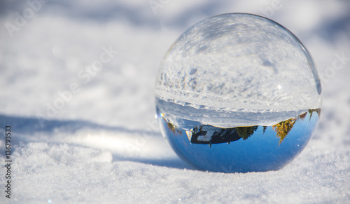Schneekugel Glaskugel Im Schnee Mit Winterlandschaft Buy This Stock Photo And Explore Similar Images At Adobe Stock Adobe Stock