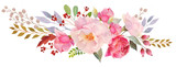 Fototapeta Do przedpokoju - Watercolor floral composition