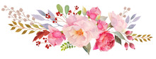 Watercolor Floral Composition