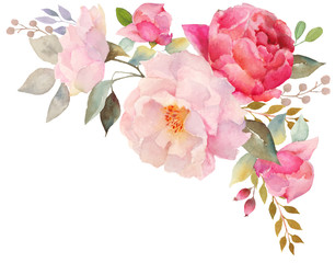 Canvas Print - Watercolor floral composition