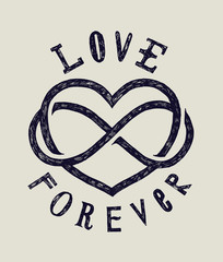 love forever grunge sign card