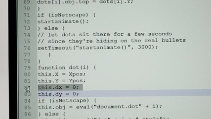 Fototapete - On the screen of monitor using the mouse cursor is allocated text for editing and page scrolling is performed. A large number of rows of symbols.
