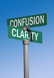 confusion and clarity street sign