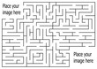 rectangle labyrinth with entry and exit.vector game maze puzzle with solution.Num.03
