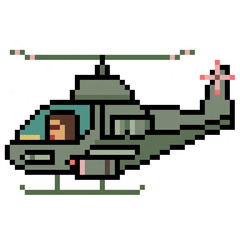 Poster - pixel art helicopter