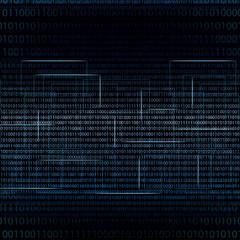 Sticker - Abstract tech binary blue matrix background