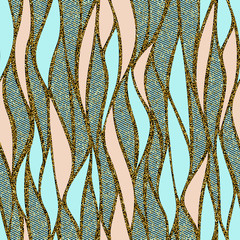 Poster - Seamless vector wave pattern for textile and decoration.