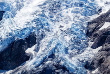 Detail Landscape View Of Frozen Glacier Near Mt Cook, NZ
