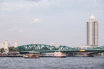 Wall Mural - Transportation / View of bridge cross the river. Movement.