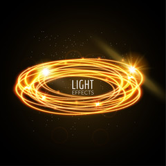 Wall Mural - Light effects rings. Motions glowing lines with particles. Modern style. Shining lines