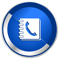 Poster - Phonebook  percent blue silver metallic web and smartphone vector icon isolated on white background
