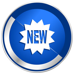 Poster - New blue silver metallic web and smartphone vector icon isolated on white background
