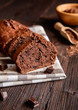 Delicious homemade chocolate banana loaf of bread