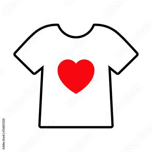 remera blanca con corazon rojo
