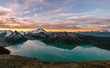 © Brandon Van Dulken - Sunset, lake and capped mountains, Garibaldi Provincial Park, British Columbia, Canada