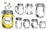 Fototapeta  - Glass jars set