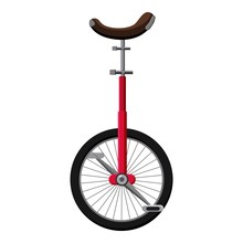 Monocycle Icon, Cartoon Style