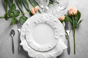 elegant table setting with floral decor