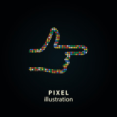 Canvas Print - Hand - pixel illustration.