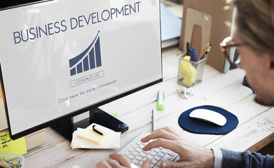 Wall Mural - Business Development Startup Growth Statistics Concept