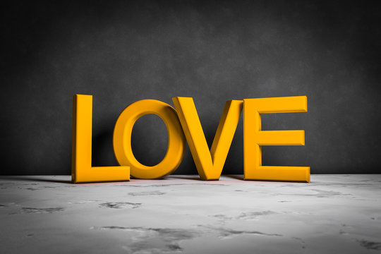 3D Text LOVE - Wall