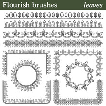 Flourish Brushes, Leaves. You Can Draw Any Line Or Path And Apply A Brush. Also, You Can Make Frames With Different Shapes (round, Square, ..) Because All Brushes Include Outer And Inner Corner Tiles