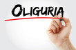 © dizain - Hand writing oliguria with marker, concept background