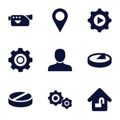 Aufkleber - Set of 9 web filled icons