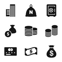 Poster - Set of 9 bank filled icons