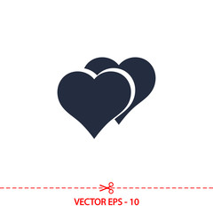 Wall Mural - Heart Icon, vector illustration. Flat design style