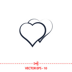 Wall Mural - Heart Icon, vector illustration. Flat design style