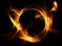 Fire Circle On A Black Background