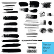 Vector grunge mesy brush set made from hand darwn acrylic and charcoal painting