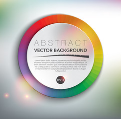 Wall Mural - Abstract vector background. Round paper note with place for your text on the colorful design with realistic light and shadow on the white background. Vector illustration. Eps10.