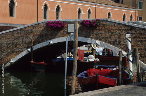 Fotografie, Obraz porto pesca barche pescatori ponte centro storico canali chioggia parco regional