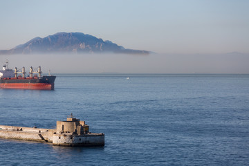 Wall Mural - Fog Over Water in Gibralter